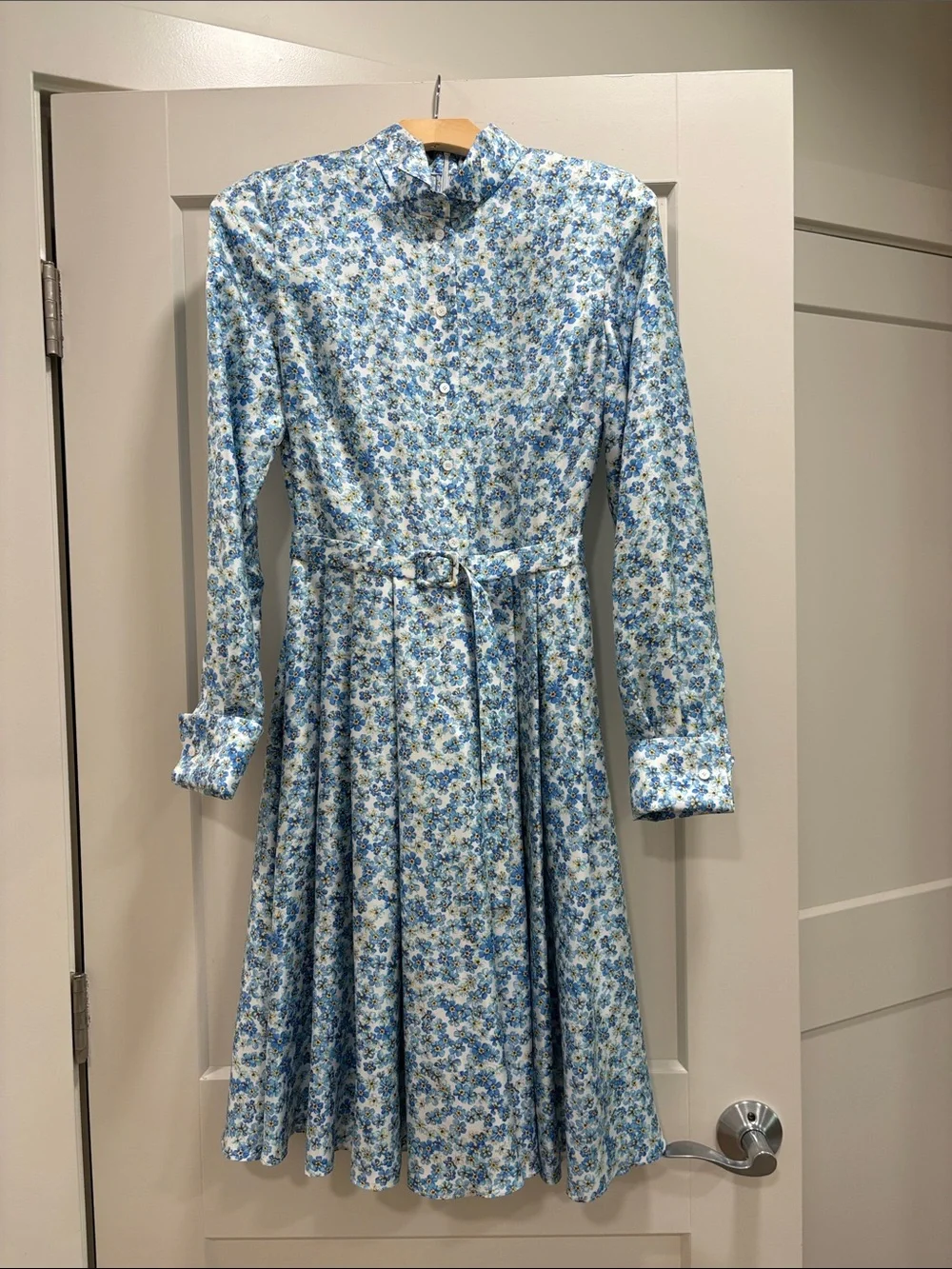 dior blue floral dress DIOR BLUE FLORAL PRINTED DRESS main image 0